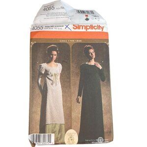 Simplicity 4055 Misses Regency Era Costume Sewing Pattern Sizes RR 14-20 Vintage